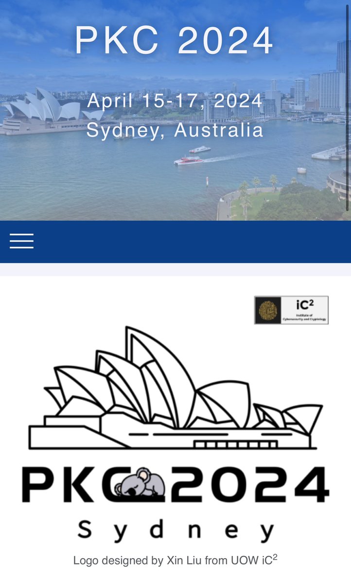 Wsusilo's tweet photo. Institute of Cybersecurity and Cryptology at UOW will be hosting PKC 2024 in Sydney from 15-17 April 24 at UOW Sydney Business School: https://t.co/VeRpgPYMrO

@uoweis @UOW_VC @GurselAlici #cybersecurity #ic2 https://t.co/azOb7iEb7z