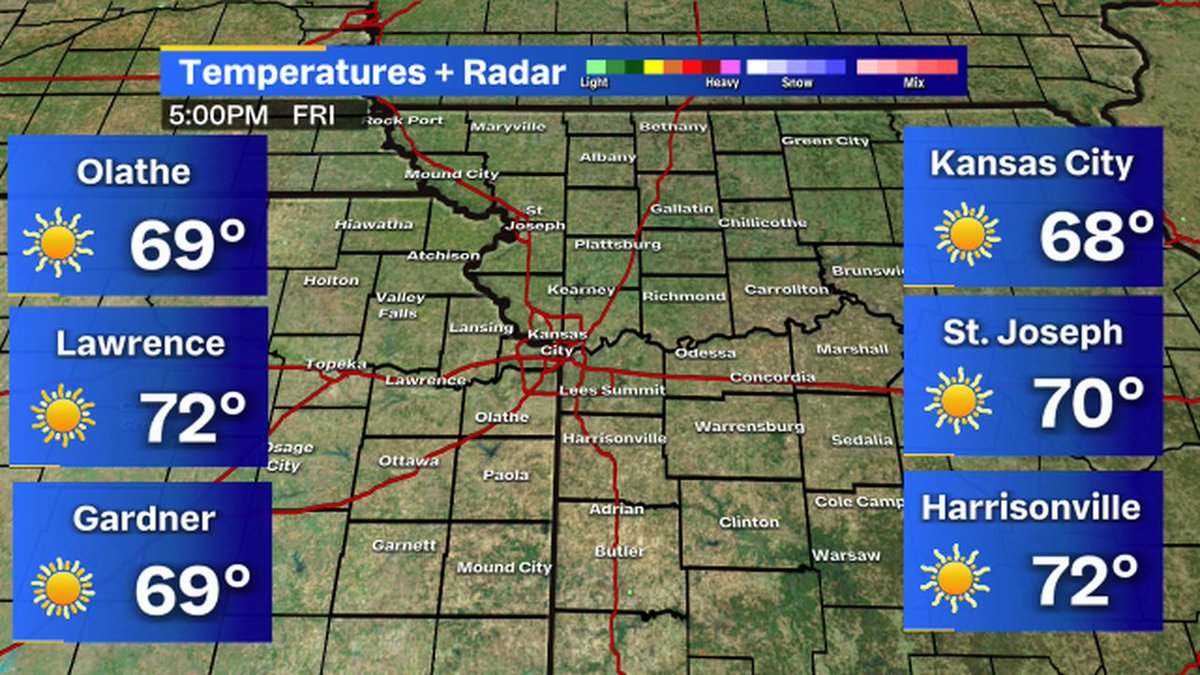 Here are the latest weather conditions around #KC #mowx #kswx #kcwx #fox4kc