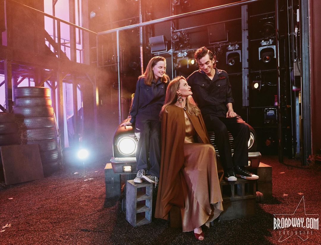 #TheOutsiders' Angelina Jolie, Justin Levine and Vivienne posed for a portrait for @broadwaycom.