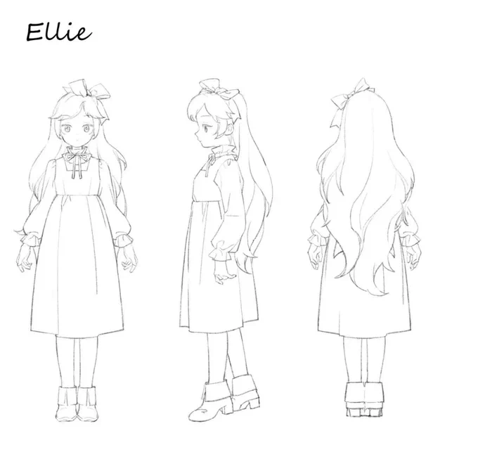 エリーです。新刊のキャラクターデザイン。 