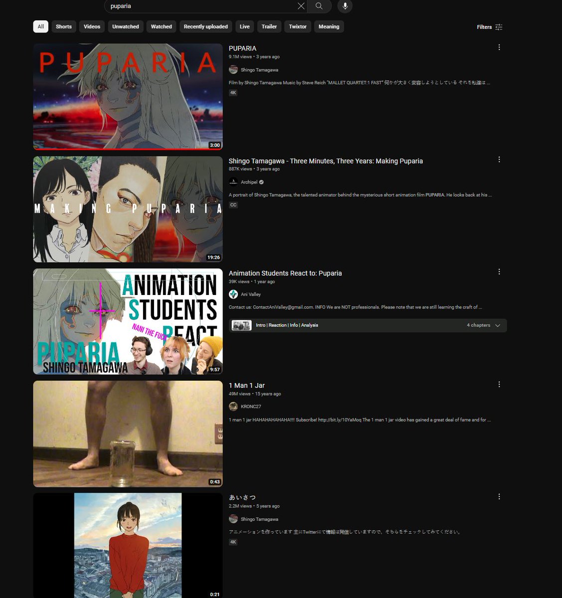 Go watch puparia it’s really weird but also very cool animation :DDDD