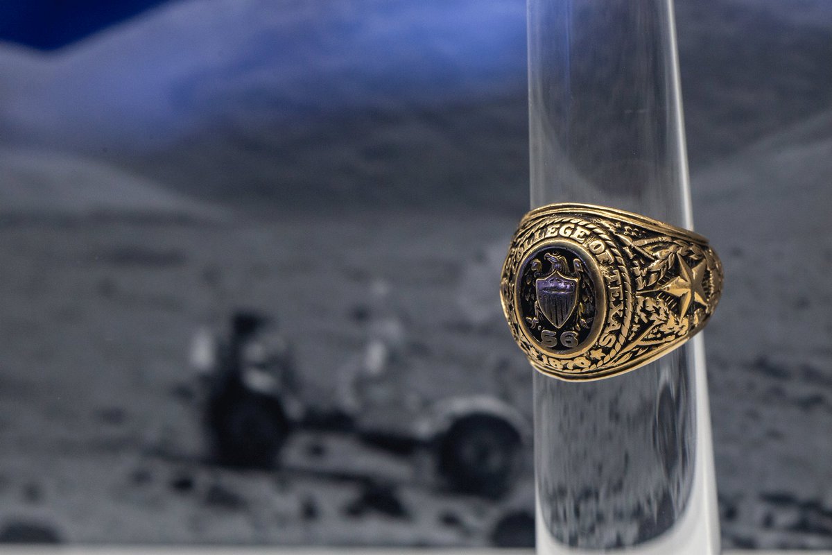 Did you know an Aggie Ring has been to the moon? 🌕 🚀 Gerry Griffin '56 served as @NASA's Lead Flight Director for three Apollo missions, and during Apollo 12 astronaut Pete Conrad brought Griffin's Aggie Ring to the lunar surface! #tamu