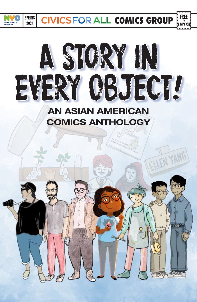 🗣️An exciting Friday cover reveal for an upcoming CIVICS FOR ALL COMICS GROUP Hidden Voices comic, A STORY IN EVERY OBJECT!: An Asian American Comics Anthology with comics by @gregpak @sawdustbear @Trungles @nidhiart @marinaomi and Kolbe & @geneluenyang! Coming very soon‼️
