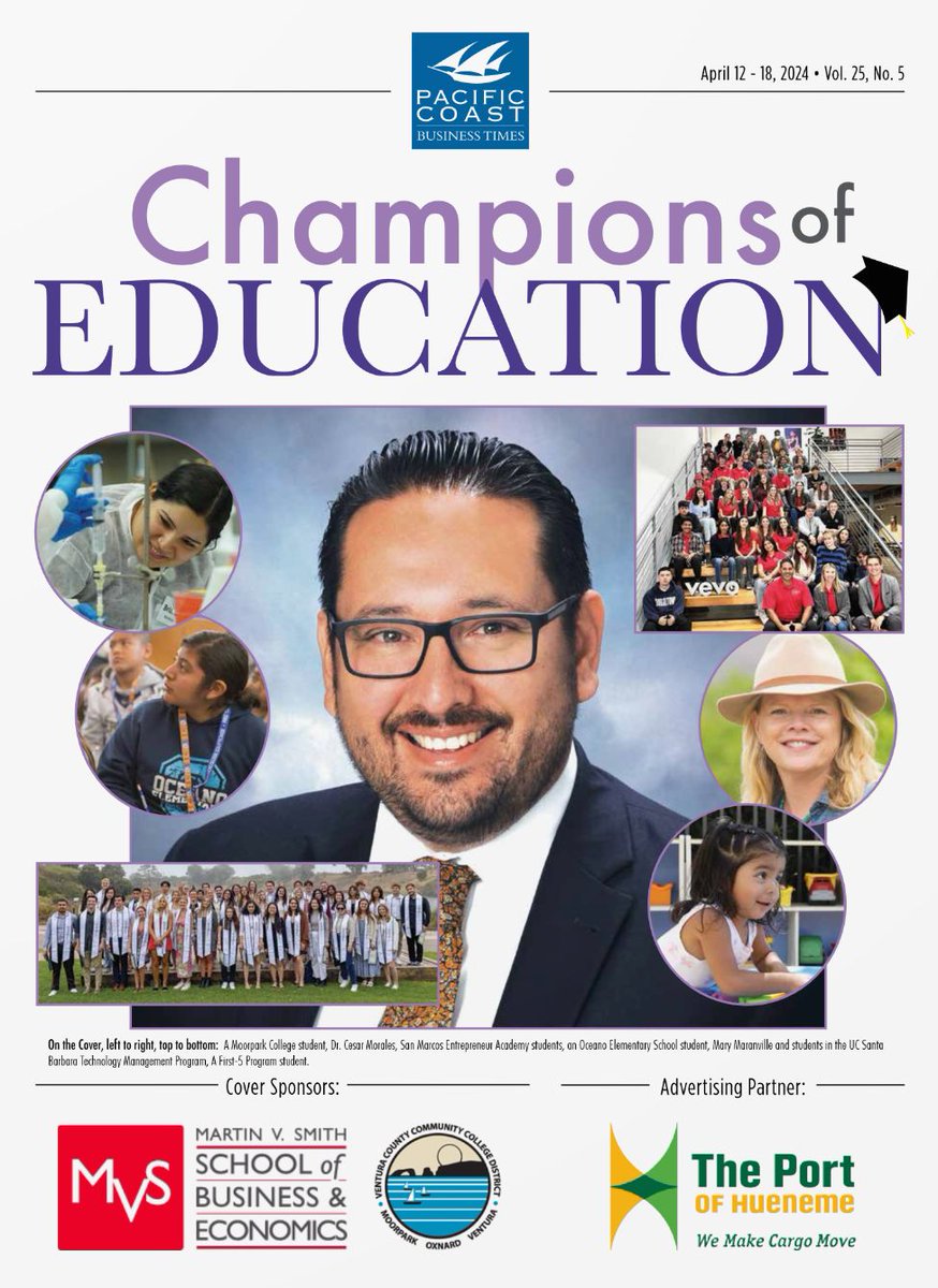 Congratulations to Dr. César Morales, Ventura County Superintendent of Schools, for being selected as the Educator of the Year by the Pacific Coast Business Times! Read the article at buff.ly/43Zgluj