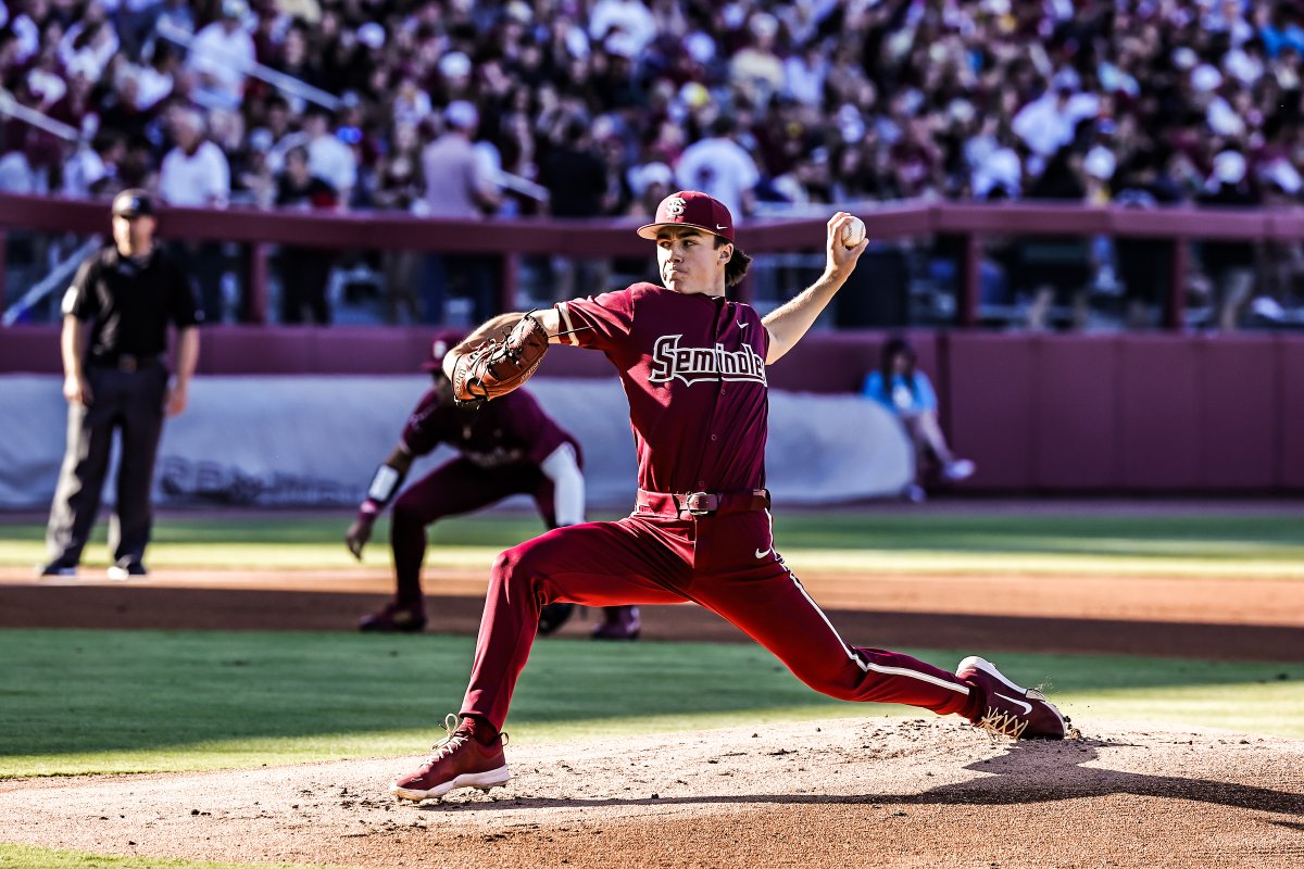 Underway at Howser with Brady Louck making his third start of the year. T1 | UM 0, FSU 0