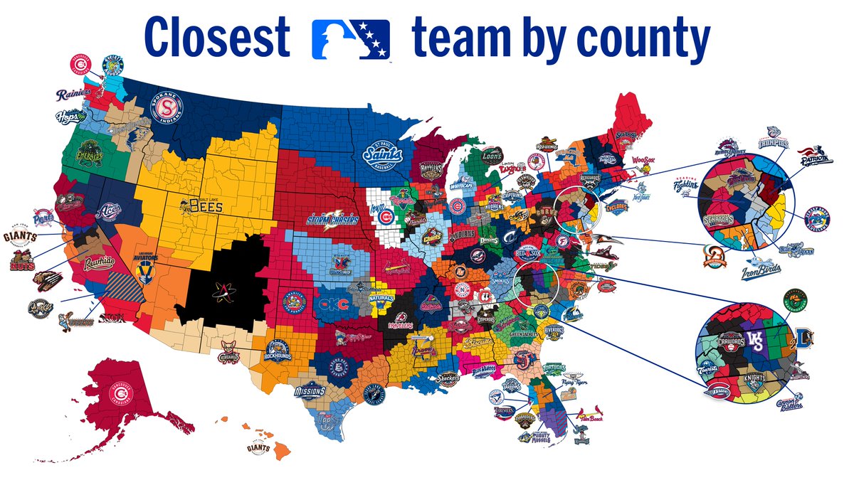 Back by popular demand... 🗺️ Shoutout your county and the closest MiLB club to you!