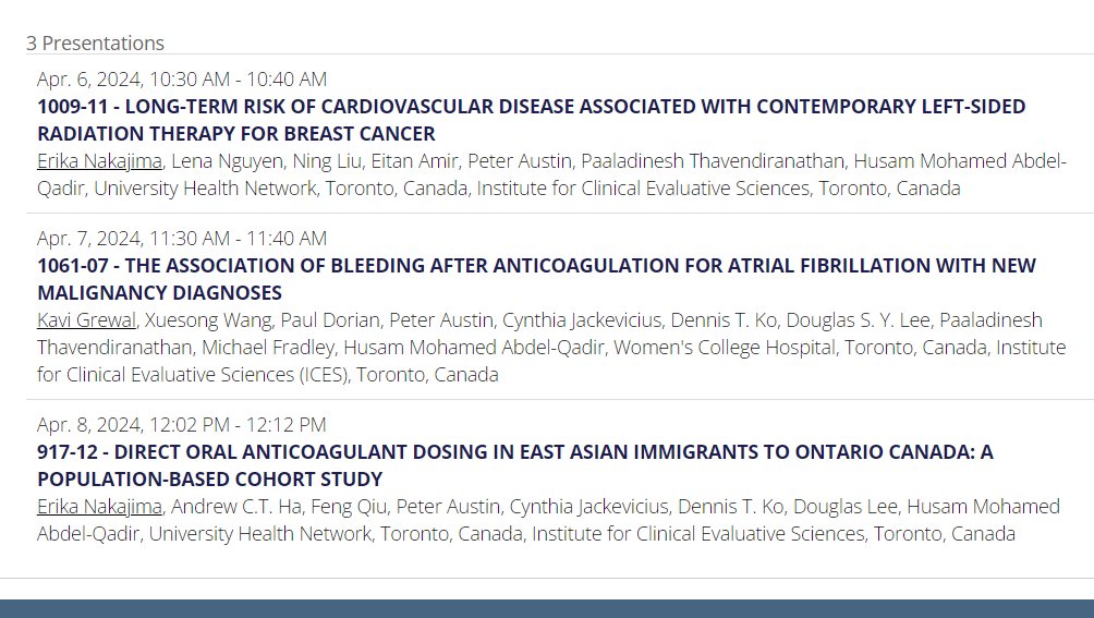 Husam Abdel-Qadir (@husam247) on Twitter photo Alas, I will not make it to this yr's <a href="/ACCinTouch/">American College of Cardiology</a> Scientific Sessions. However, I will be well-represented by 2 outstanding medical students, who will be presenting 3 abstracts: one highlighted oral presentation & 2 moderated posters!
<a href="/uoftmedicine/">Temerty Medicine</a> <a href="/WCHospital/">Women's College Hospital</a> <a href="/PMunkCardiacCtr/">Peter Munk Cardiac Centre</a> Alas, I will not make it to this yr's <a href="/ACCinTouch/">American College of Cardiology</a> Scientific Sessions. However, I will be well-represented by 2 outstanding medical students, who will be presenting 3 abstracts: one highlighted oral presentation & 2 moderated posters!
<a href="/uoftmedicine/">Temerty Medicine</a> <a href="/WCHospital/">Women's College Hospital</a> <a href="/PMunkCardiacCtr/">Peter Munk Cardiac Centre</a>