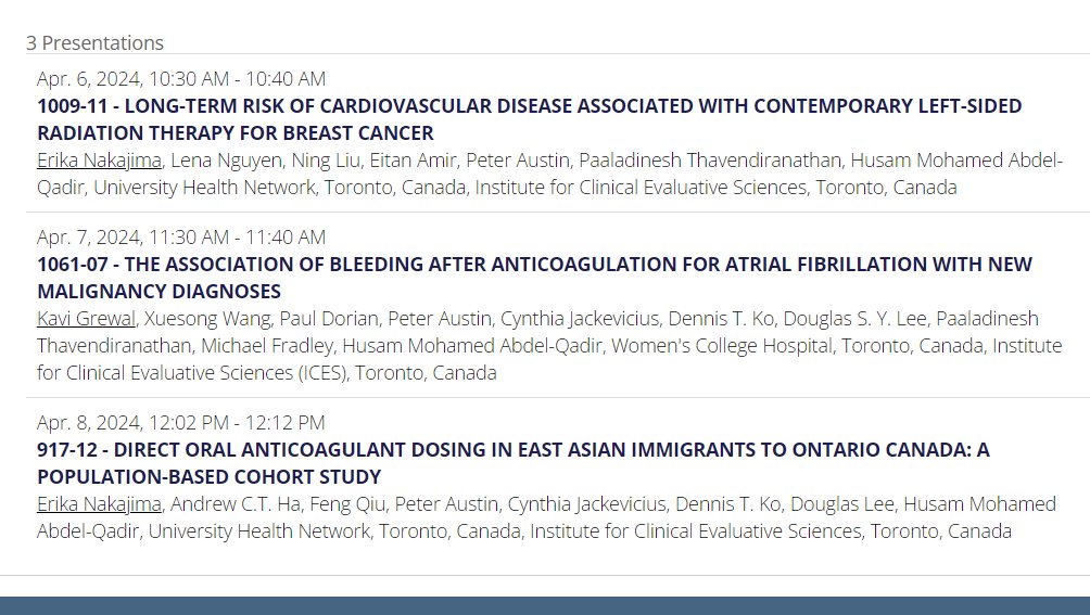 Alas, I will not make it to this yr's @ACCinTouch Scientific Sessions. However, I will be well-represented by 2 outstanding medical students, who will be presenting 3 abstracts: one highlighted oral presentation & 2 moderated posters! @uoftmedicine @WCHospital @PMunkCardiacCtr