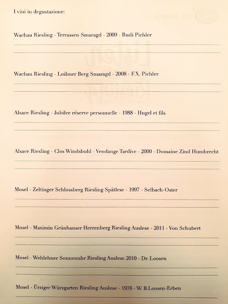 Marco Campaner (@markocampaner) on Twitter photo Seminario <a href="/AISOfficial_ITA/">AIS Official</a> Riesling con Mariano Francesconi: un principe senza età
#aistrentino
<a href="/Rieslingheroes/">Heroes of Riesling</a>
<a href="/paulhumbrecht/">Domaine Paul Humbrecht</a> <a href="/drloosenwines/">Dr. Loosen Wines</a> Seminario <a href="/AISOfficial_ITA/">AIS Official</a> Riesling con Mariano Francesconi: un principe senza età
#aistrentino
<a href="/Rieslingheroes/">Heroes of Riesling</a>
<a href="/paulhumbrecht/">Domaine Paul Humbrecht</a> <a href="/drloosenwines/">Dr. Loosen Wines</a>