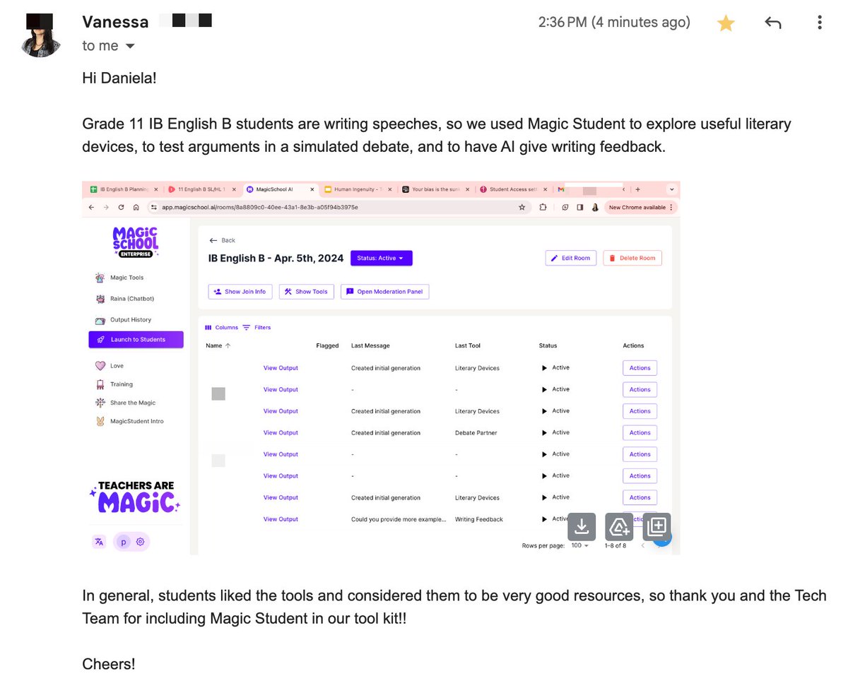 iLearnDSilva's tweet image. Totally rewarding for me when I see our #IntelligenceAugmentation policy &amp;amp; plan in action and making is way into the learning experiences of our students in developing their #AILiteracy.
@ISCinnovation can&apos;t stop!   #AI #GenAI #MagicSchool

@magicschoolai
@adeelorama
@jlo731