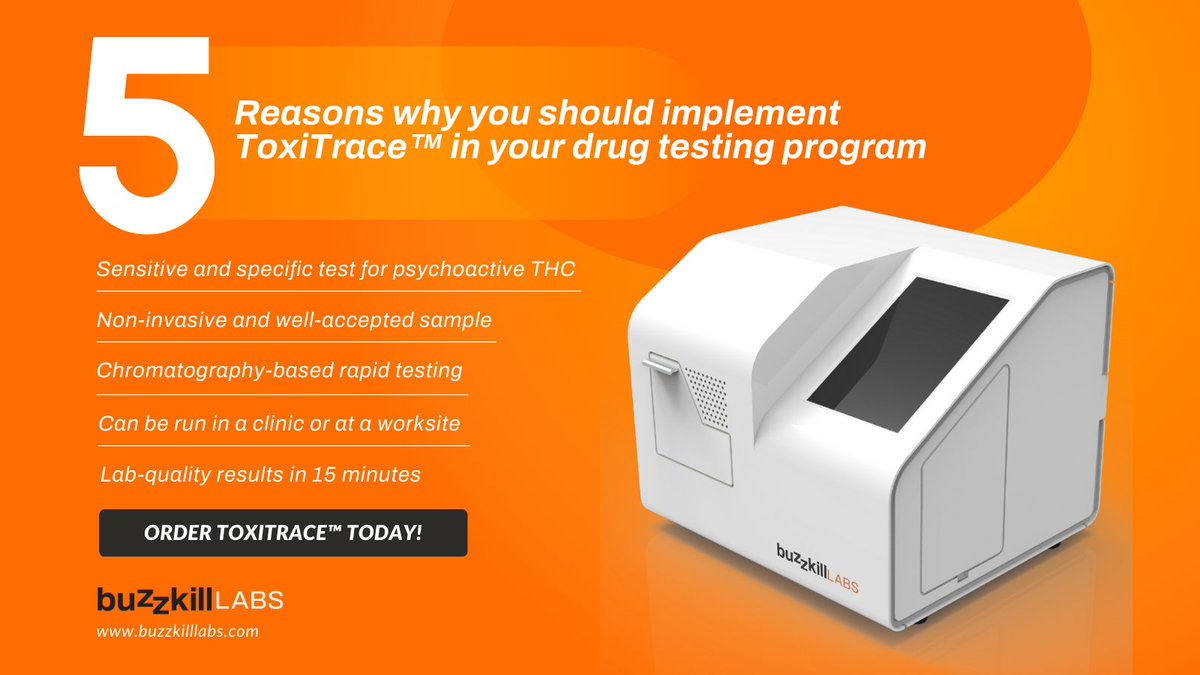 Are you looking to enhance the efficacy and efficiency of your #marijuana testing program? Look no further than ToxiTrace™!  Here are five reasons why implementing ToxiTrace™ could be a game-changer for you. Contact us at inquiries@buzzkilllabs to place your order! #drugtesting