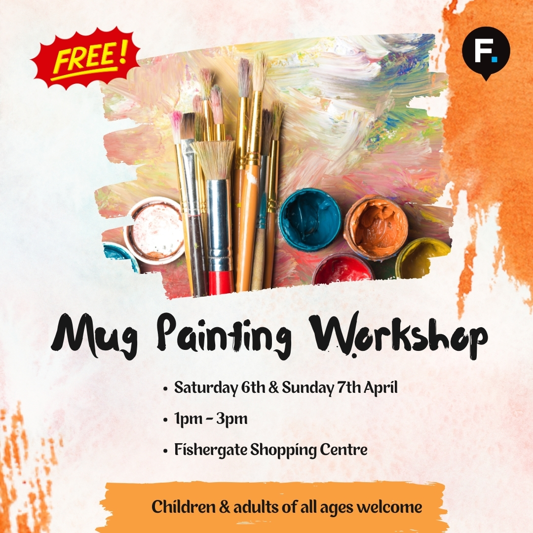 🎨 FREE EVENTS THIS WEEKEND 🖌️🎨🎉 Stuck for where to take the kids this weekend during half term? We're holding mug painting workshops 1-3pm this Saturday & Sunday and it's FREE! All ages welcome, even the big kids... Find it on Level 3. #FreeEvent #Art #Workshop