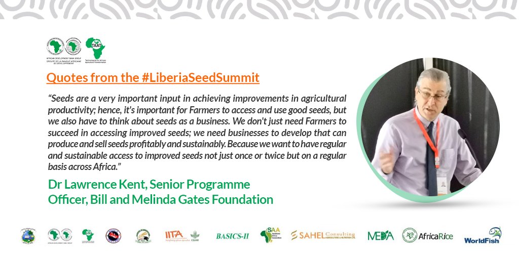 #LiberiaSeedSummit #TAATinLiberia We don't just need Farmers to succeed in accessing improved seeds; we need businesses to develop that can produce and sell seeds profitably and sustainably. Because we want to have regular and sustainable access to improved seeds not just once