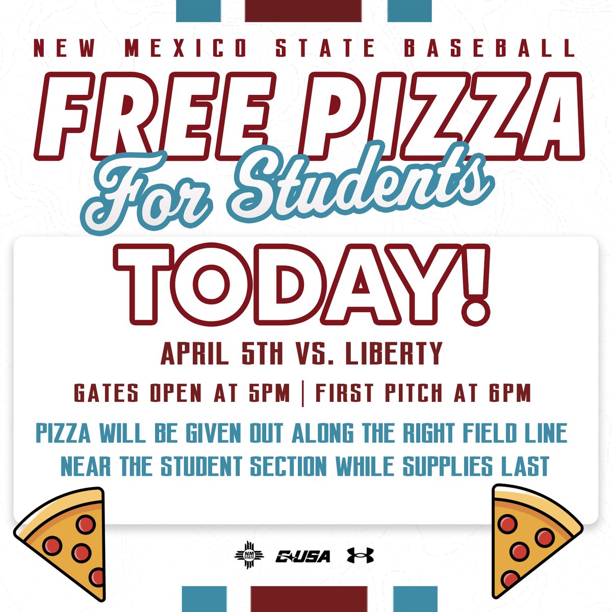 𝘾𝘼𝙇𝙇𝙄𝙉𝙂 @nmsu 𝙎𝙏𝙐𝘿𝙀𝙉𝙏𝙎‼️ FREE Pizza tonight at the 'Skew! #AggieUp