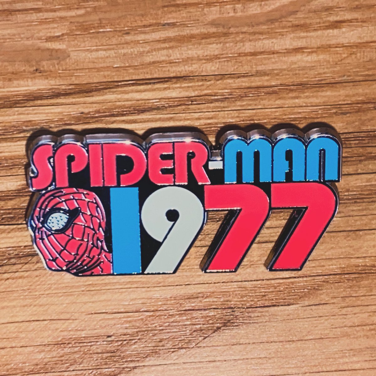Has anyone picked up one of these metal pins from any of the Disney Parks? #spiderman #spiderman77 #1977 #spiderman1977 #nicholashammond