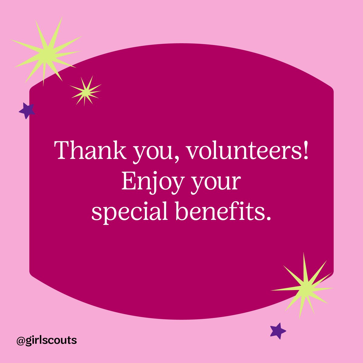 Calling all volunteers! 🔊 As a token of our appreciation, please enjoy 15% off $50+ with promo code THANKS24 in the Girl Scout Shop from 4/19–4/22. 💝 Be sure to enter our special Volunteer Sweeps for the chance to win up to $1,250 in retail value! ✨ link.girlscouts.org/4cIDFRa