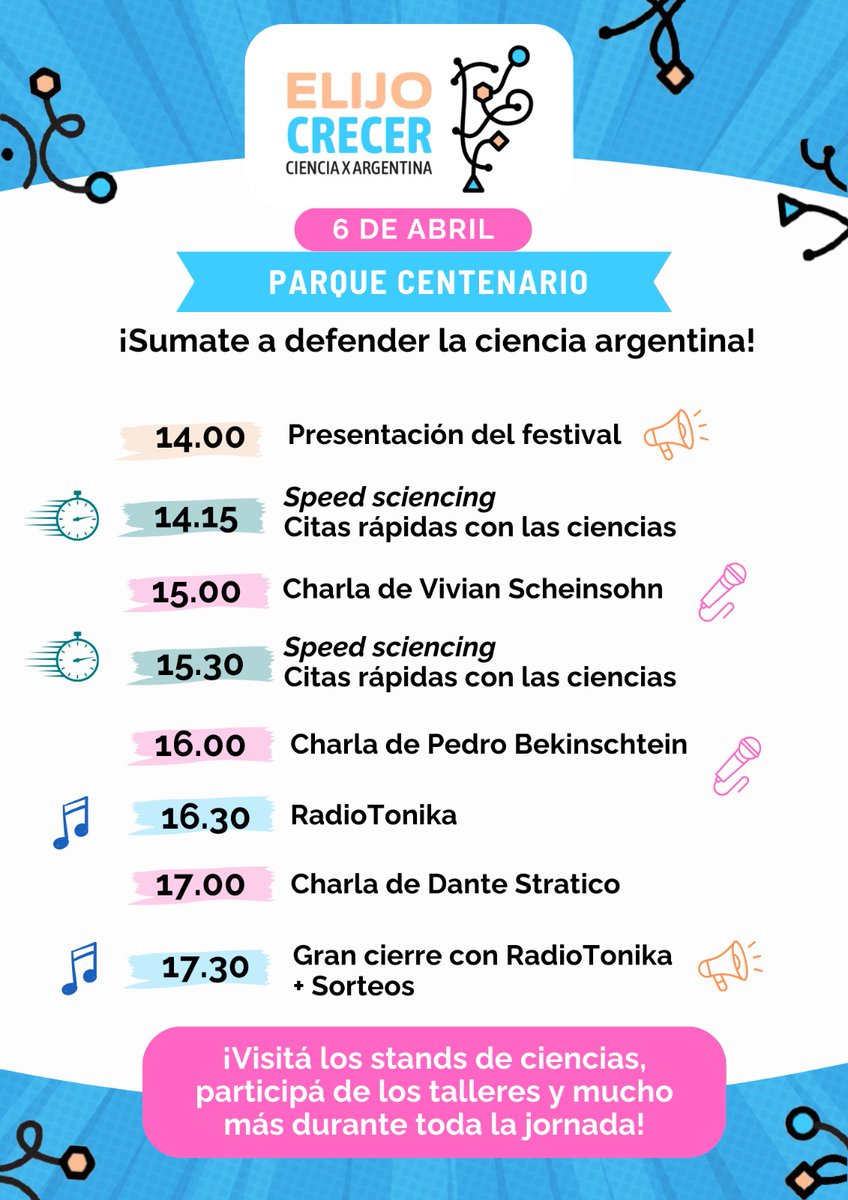 📣Vamos a estar participando del festival @ElijoCrecer en Parque Centenario ⚡️ ¿Qué herramientas ofrece el universo Wiki para la Ciencia? ✨Nos encontrás en los dos turnos de Citas rápidas 👉elijocrecerfest.com #ElijoCrecer