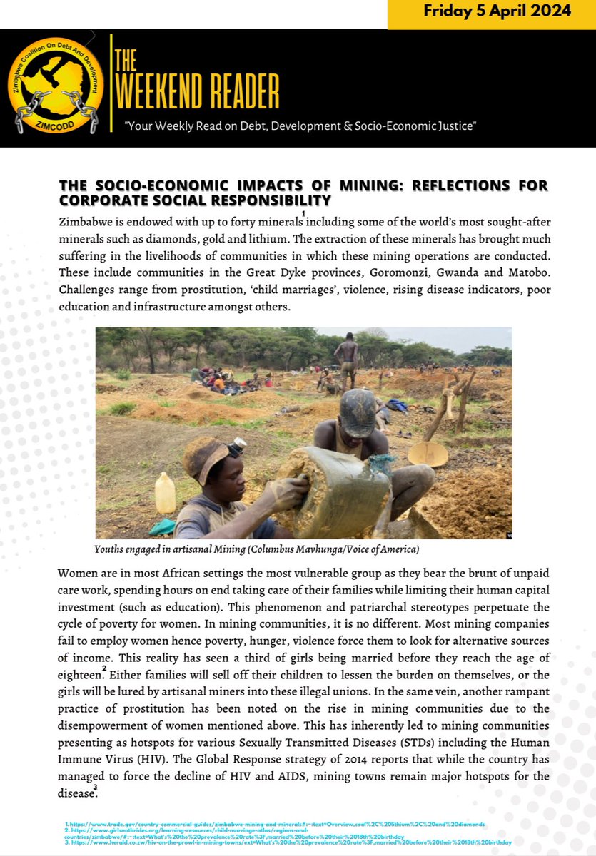 The extraction of value in mining without benefitting host communities remains a thorn that can be addressed by deliberate CSR models. More: zimcodd.org/wp-content/upl…