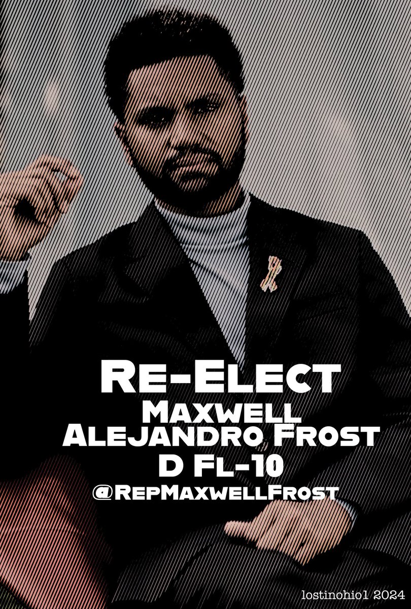 FL re-elect: ✔@MaxwellFrostFL ✔frostforcongress.com Democrat Maxwell Frost a voice for the young, the poor & working families #FL10 LGBTQ+ Housing Gun reform Voting rights Environment Transportation Justice reform Abortion rights Climate change Medicare for all #wtpGOTV24