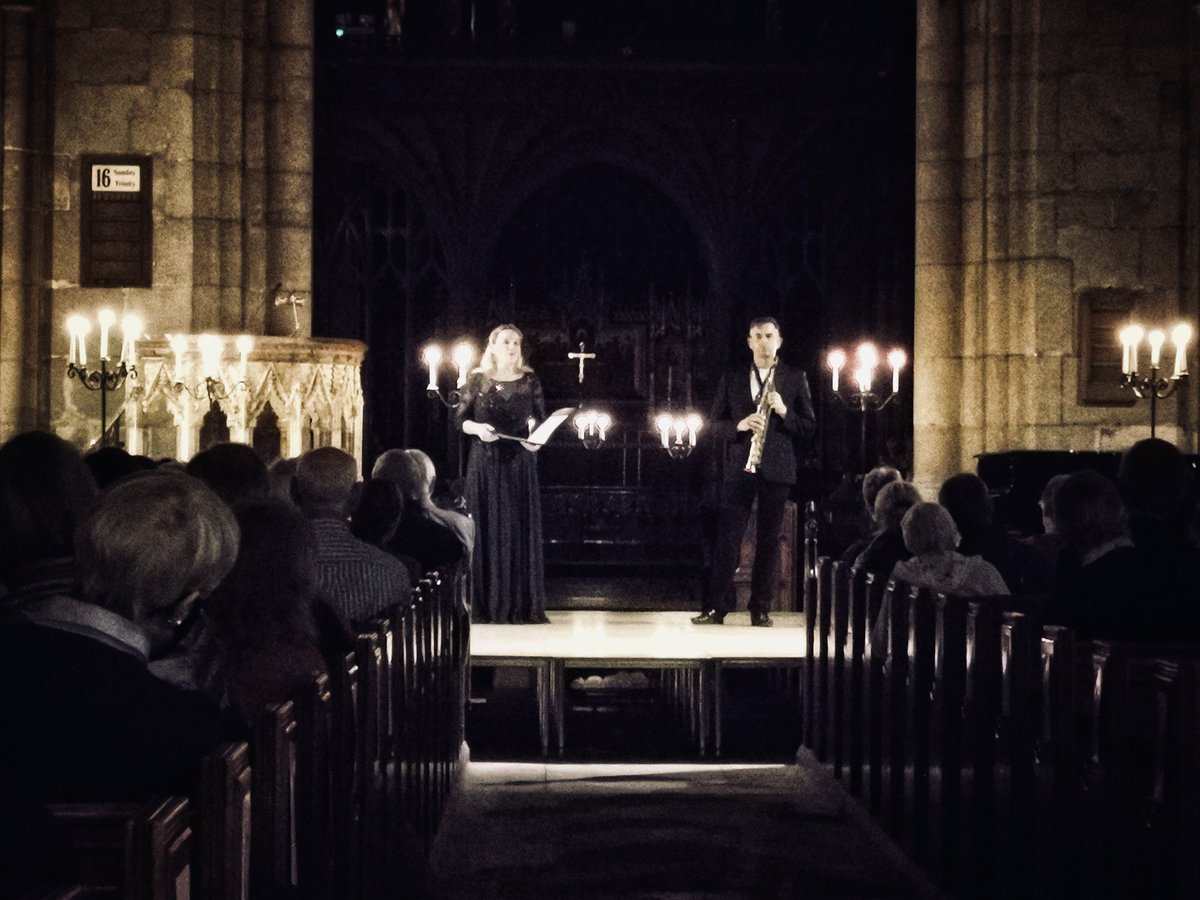 .@CForshaw_Sax & @GraceLSDavidson’s performance in 2021 bowled people over: we’re thrilled they’re returning for another late-night concert with @rpinel. Saxophone & soprano, darkness & peace, ancient & modern, all mingle together in this atmospheric close to the week. #Sanctuary