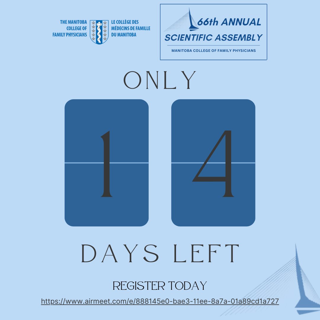 Time is flying by! Only 14 days until the 66th Annual Scientific Assembly! Have you registered yet? Here is the link for you to register to this amazing event loom.ly/8a6b_G0