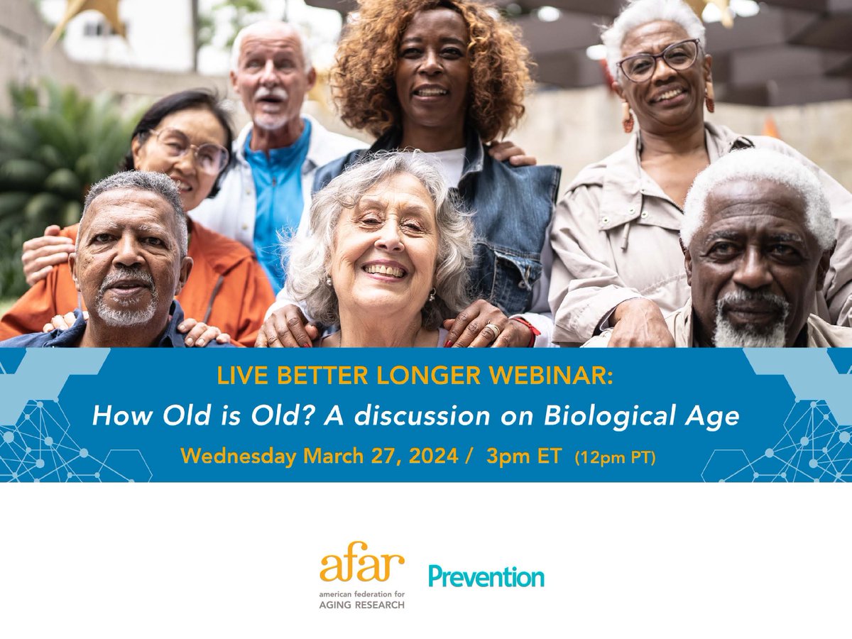 Did you miss “How Old is Old?”, our latest Live Better Longer webinar with Prevention Magazine on March 27th with AFAR Senior Scientific Director @StevenAustad? A full recording is now available. Watch here: ow.ly/2HVW50R8POv