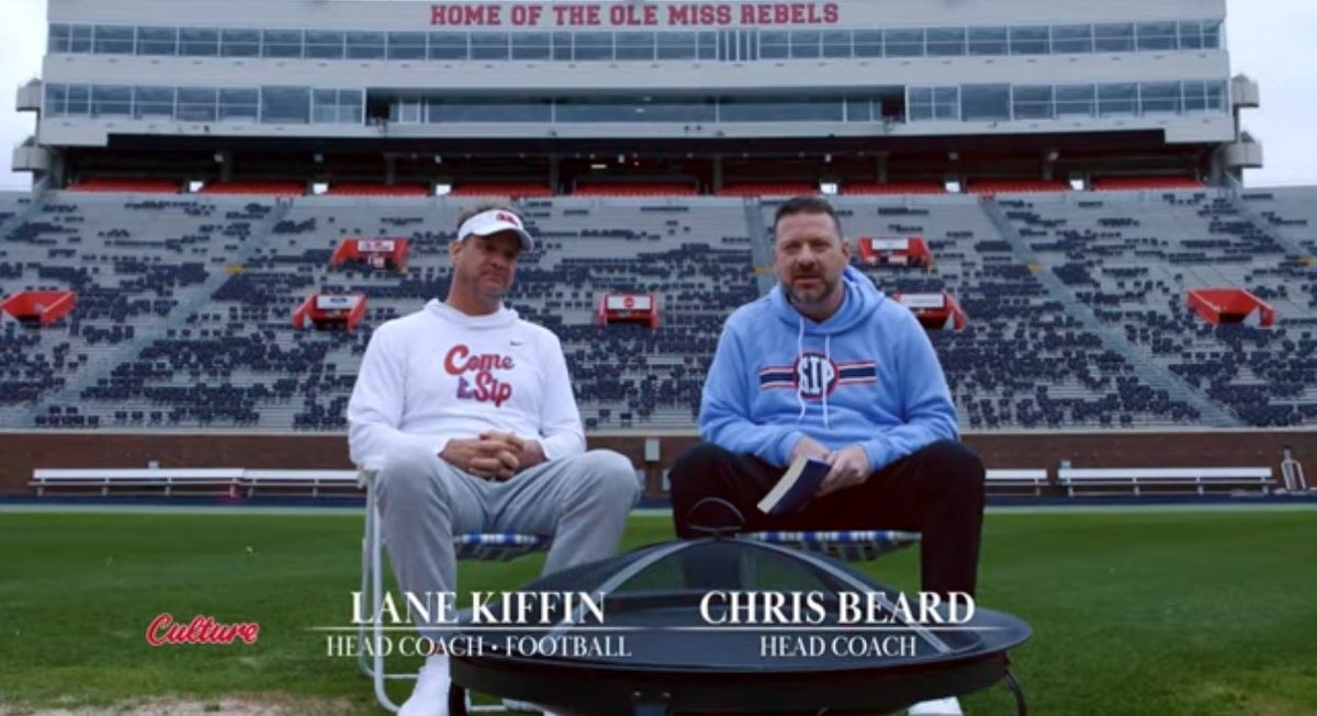 OMRebelNation's tweet photo. just two intelligent men sitting around the fire pit telling stories about turning down Arkansas https://t.co/SjpypdUHNi