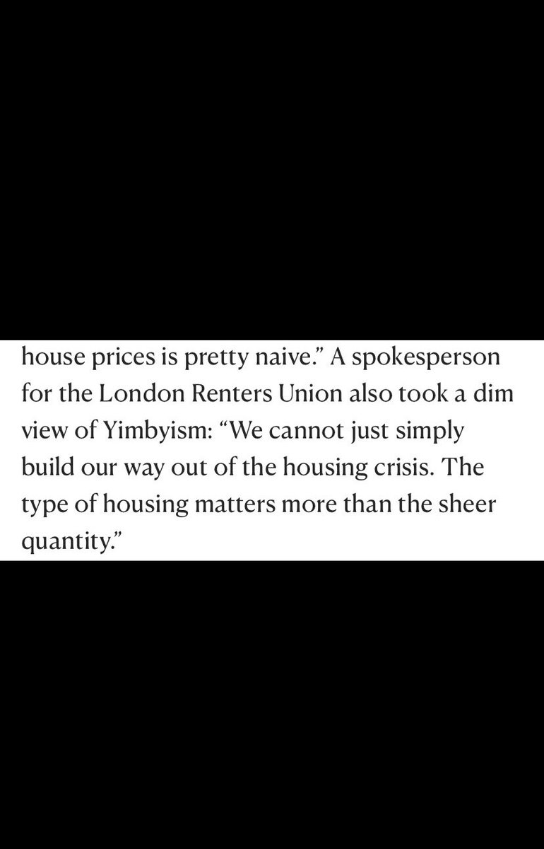 Interesting article in @NewStatesman newstatesman.com/comment/2024/0… We agree with the statement below ⬇️ from @LDNRentersUnion. Non stop building of expensive flats in London over past 15 years has not helped people in need of truly affordable housing.