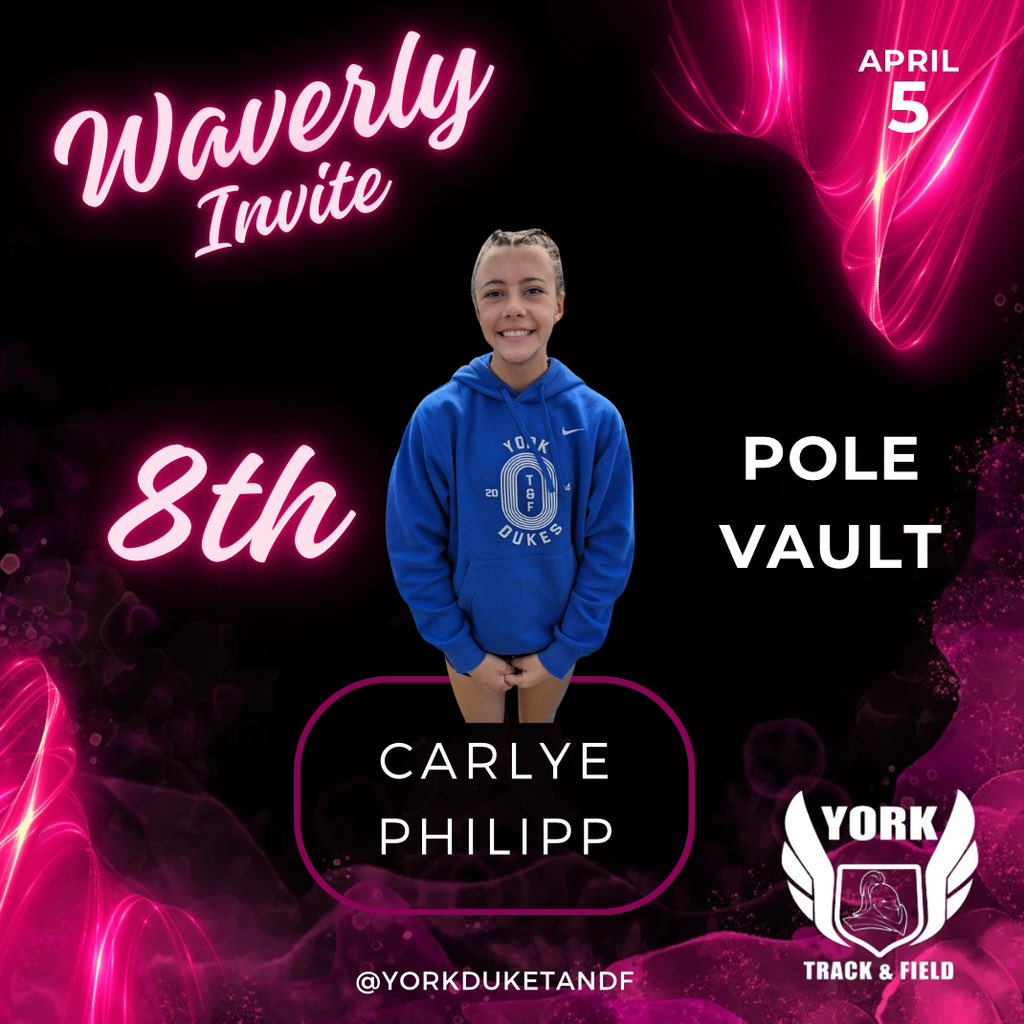 Carlye Philipp starts us off with an 8th place finish in the Pole Vault! #yorkdukes