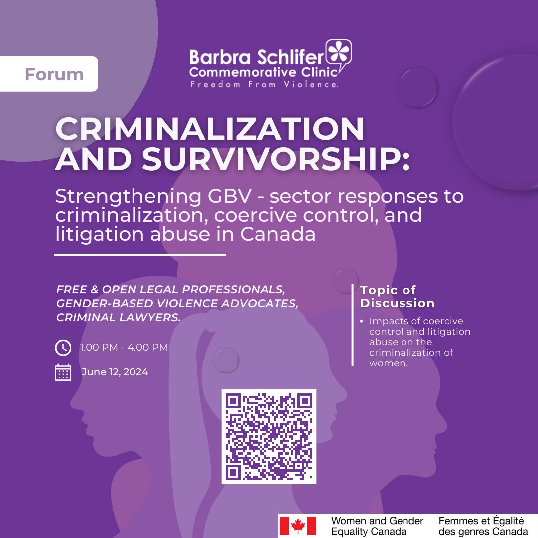 This is an open invitation to Legal Professionals, GBV Advocates, and Criminal Lawyers to attend our Criminalization and Survivorship Forum on June 12, 1-4 PM. 📌 Register for our forum at the following link: bit.ly/3xn9UVQ