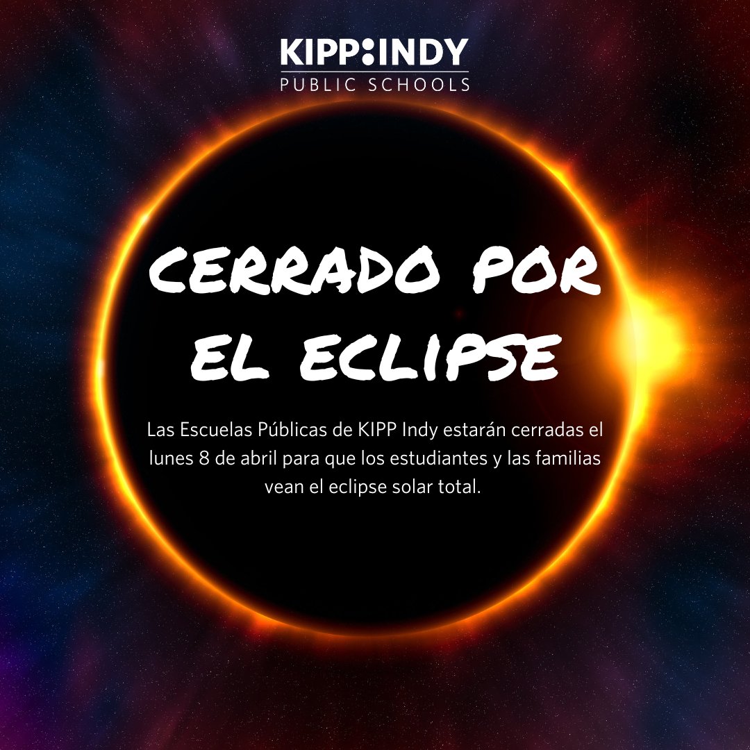 Have you heard? Indy is in the direct path of the total solar eclipse for the first time in 819 years! In honor of the once-in-a-lifetime event, we are closed for our students, families, and staff to witness. We are expected to be in the path at 3:06 p.m.
