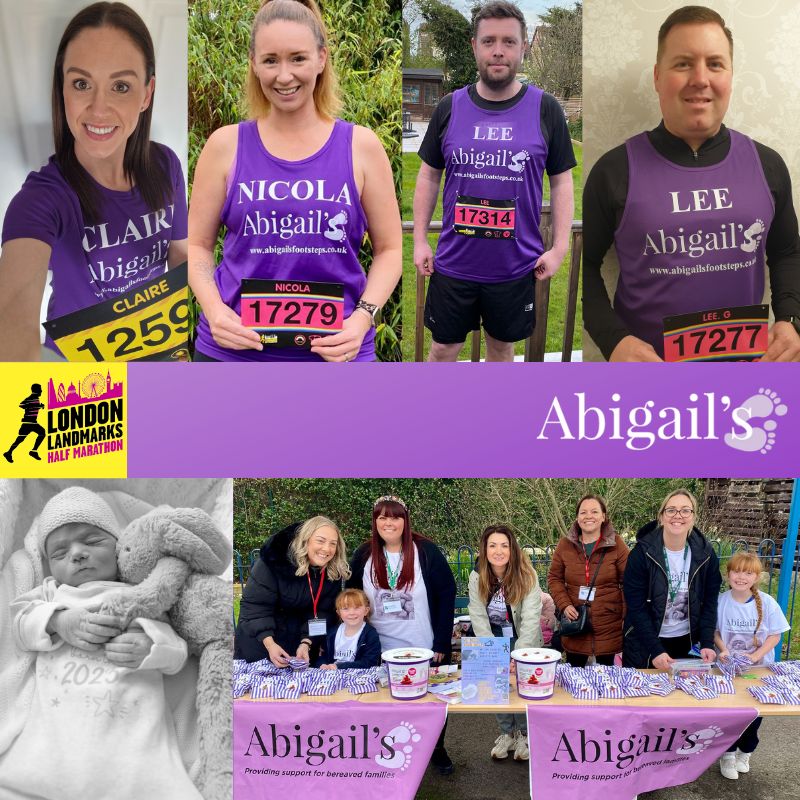 💜 Lee, Nicola, Claire and Lee are running the London Landmarks Half Marathon for Abigail’s Footsteps in memory of Lee and Holly's son, Albie. 💜 Donate here: justgiving.com/page/lee-gisby… #teamabigails #kentcharity #babyloss #bereavedparents #llhm