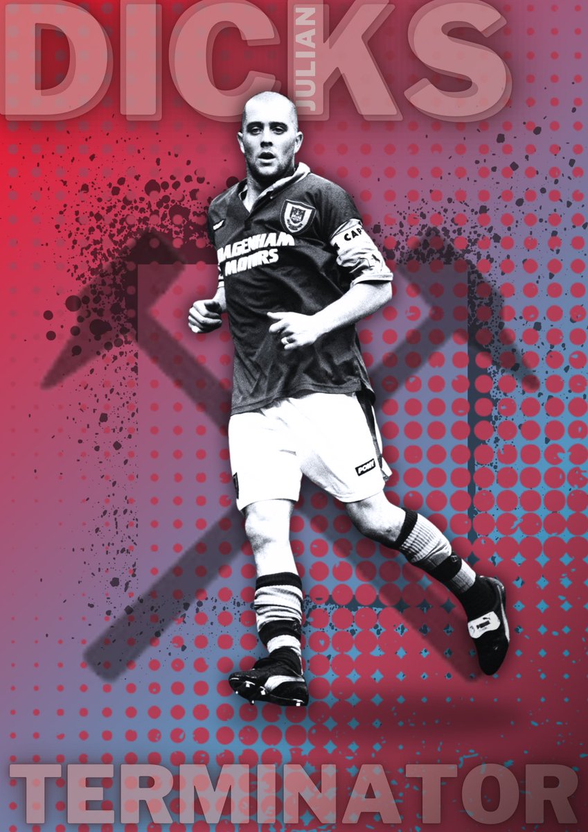 Another Dicks poster, this time I went for the anarchy, rather than the previous cleaner/sharper visual    #smsports #westham #footballgraphics #footballposter #hammers #COYI @LisaDicks03 @JESSICADICKS #footballdesign #legend #justforfun