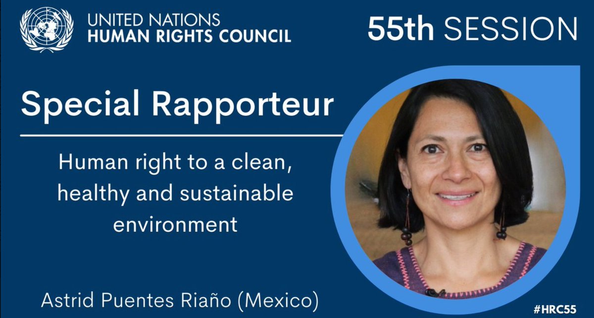I'm delighted to report that the UN Human Rights Council has responded to our call for my successor to be a woman from the global South. Astrid Puentes will be a superb special rapporteur on the human right to a clean, healthy and sustainable environment. Congratulations, Astrid!