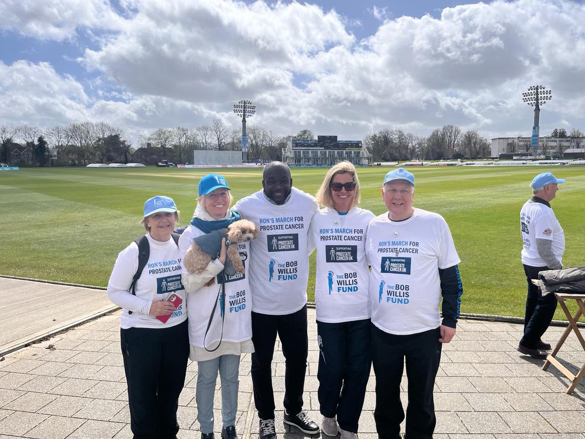 A wonderful day @KentCricket for #RonsMarch. A huge 🙏 to everyone for their support. Special thanks to @robkey612 and @GladstoneSmall for joining the walk 💙🏏