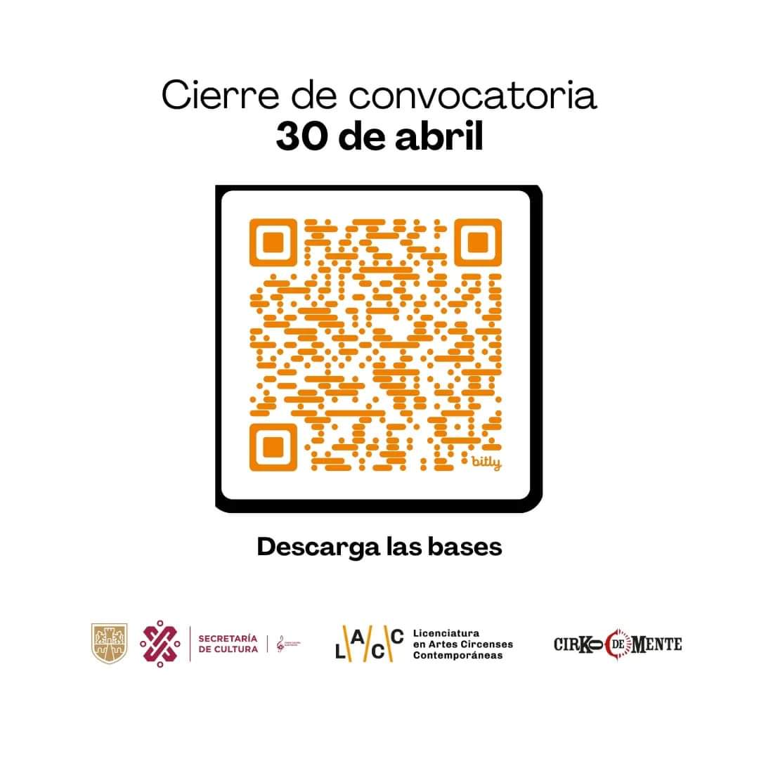 #ConvocatoriaAbierta | @CirkoDeMenteAC te invita a participar en la convocatoria de la Licenciatura en Artes Circenses Contemporáneas. Con un plan de estudios avalado por el Centro Cultural @OllinYoliztli y la Secretaría de #CulturaCdMx. Escanea el código QR y descarga las bases…