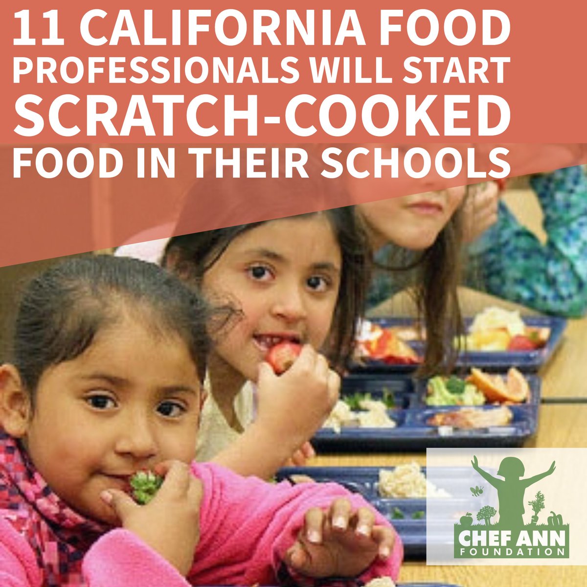 @ChefAnnFnd announces a new Fellowship cohort with 11 school food professionals from California. The Healthy School Food Pathway Fellows develop their leadership skills through comprehensive curriculum and implementing a scratch-cooked meal program at their school district.