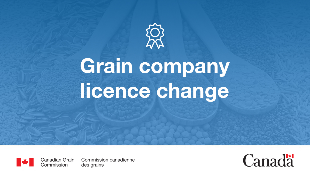 The process elevator licence issued to Prairie Premium Products Inc. at MacGregor, MB has changed to a primary elevator licence effective April 5, 2024. ow.ly/B1zz50R9vZG #CdnAg