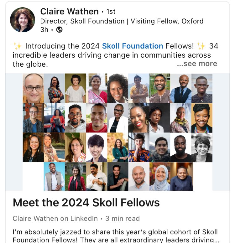 Meet the 2024 @SkollFoundation Fellows: linkedin.com/pulse/meet-202…

#SkollWF #NguvuCollectiveAtSkoll #EbeninOxford