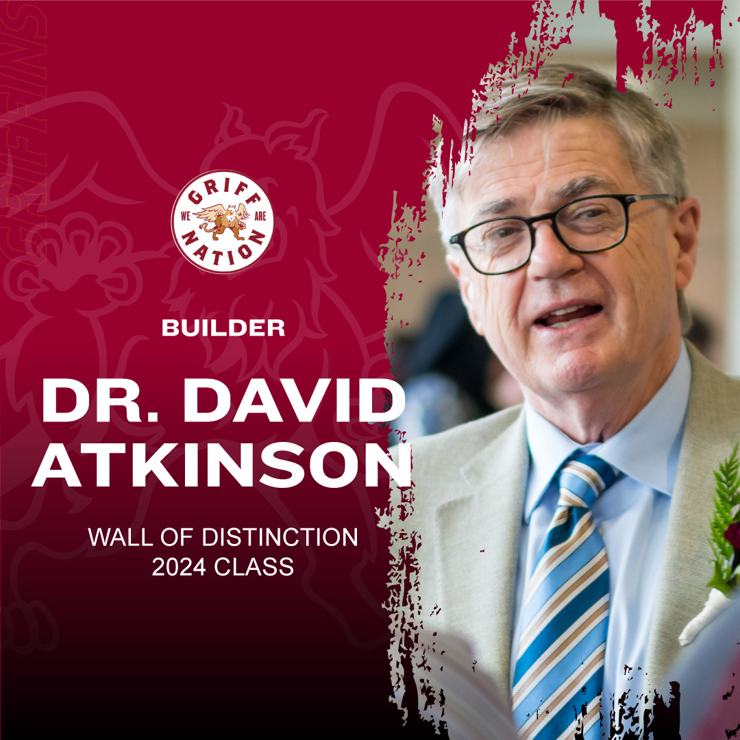 🏆| AWARDS @MacEwanU Athletics will induct four new members into our Wall of Distinction April 6. Our final inductee is: Dr. David Atkinson | Builder MacEwan's President Emeritus the driving force behind Griffins' @CanadaWest bid. #GriffNation STORY➡️macewangriffins.ca/general/2023-2…