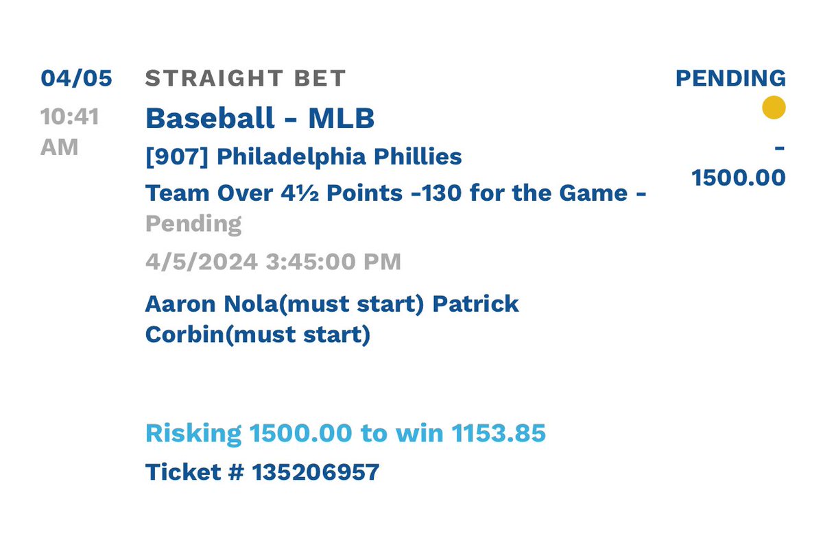 pardonmypick's tweet photo. GIVING AWAY 1 WEEK VIP TO 1 PERSON THAT RETWEETS ‼️

MLB PICK OF THE DAY ⚾️

PHILLIES TOTAL TEAM OVER 4.5

DROP A LIKE IF UR TAILING!!! 🔥🔥🔥 https://t.co/U34hOYDLwY