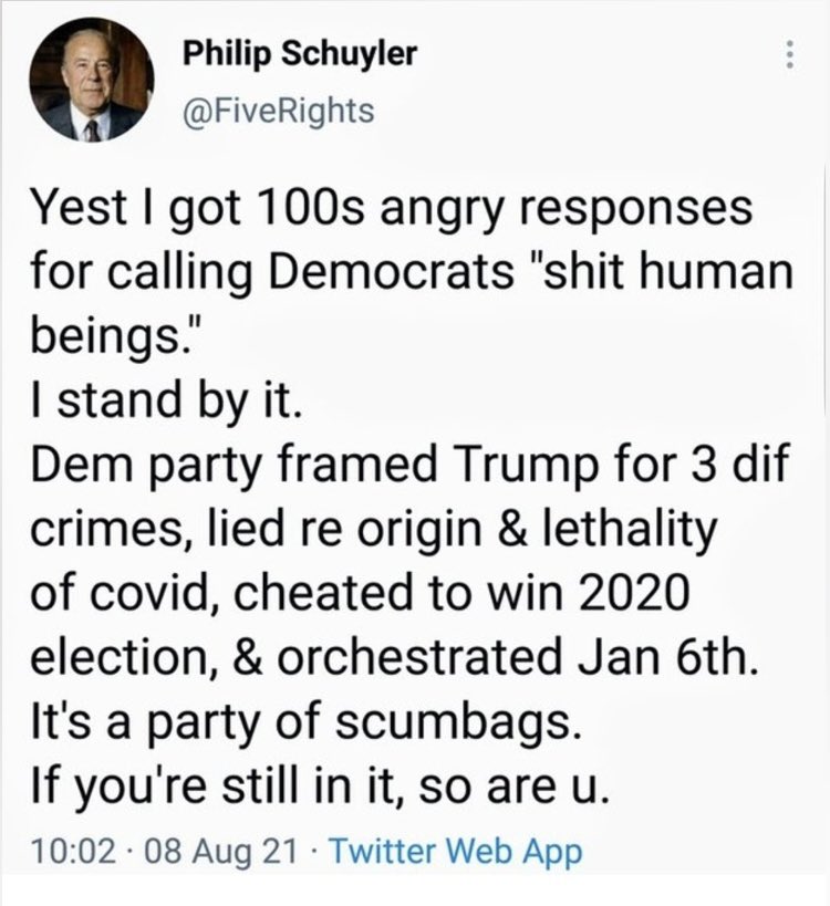 It’s now 2024, and if you’re still a Democrat, you are a : - Certifiable moron - Someone who lives off of taxpayer paid benefits or leeches off others - Pervert - Abortion lover - Communist OR: You’re all of the above, you don’t deserve to be an American, and you SUCK.