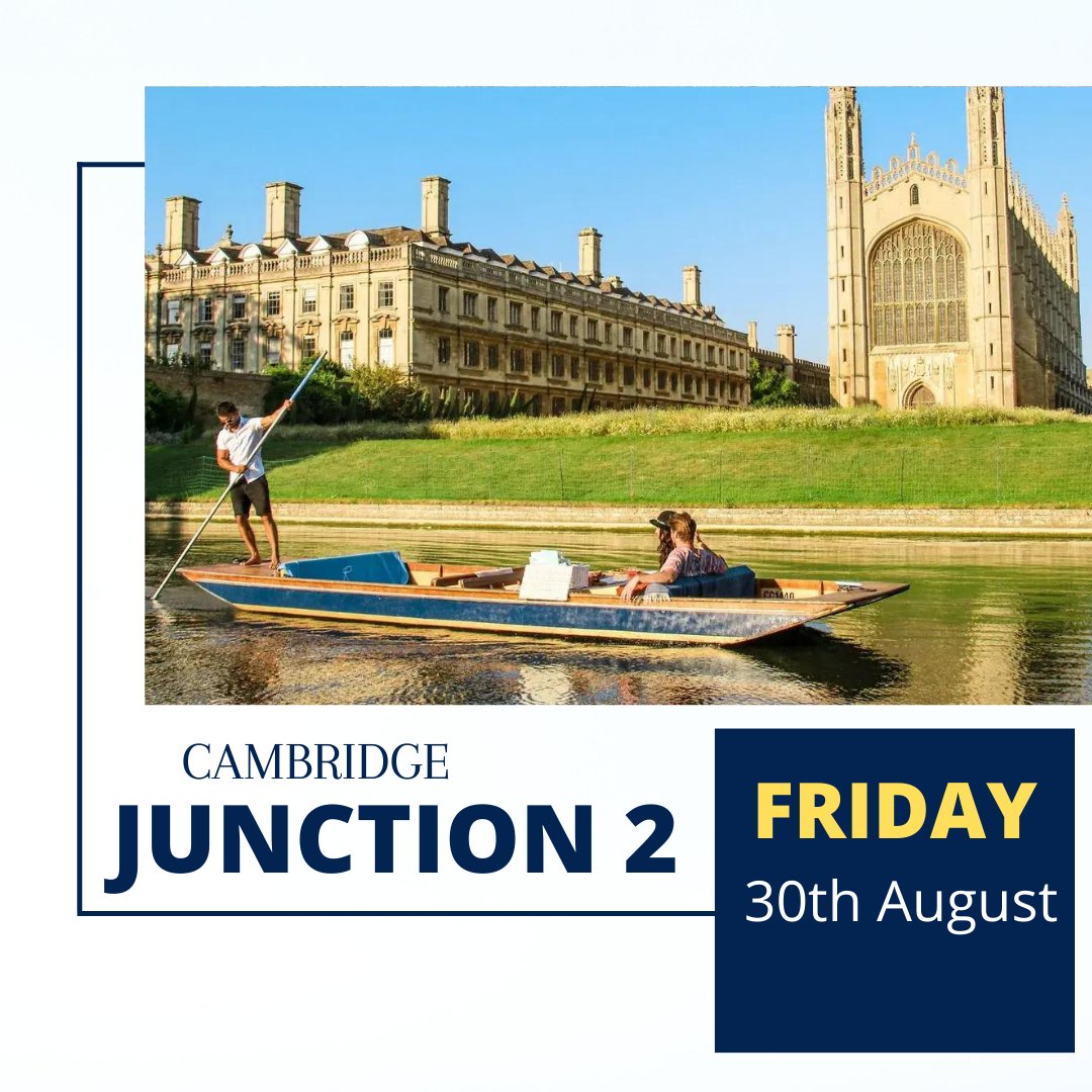 So excited to announce our show at Cambridge Junction 2 on Friday 30th August! Please tell friends and let's sell it out, I could make a joke about taking a punt on it, but that would be terrible 🤣 I might even cycle there!