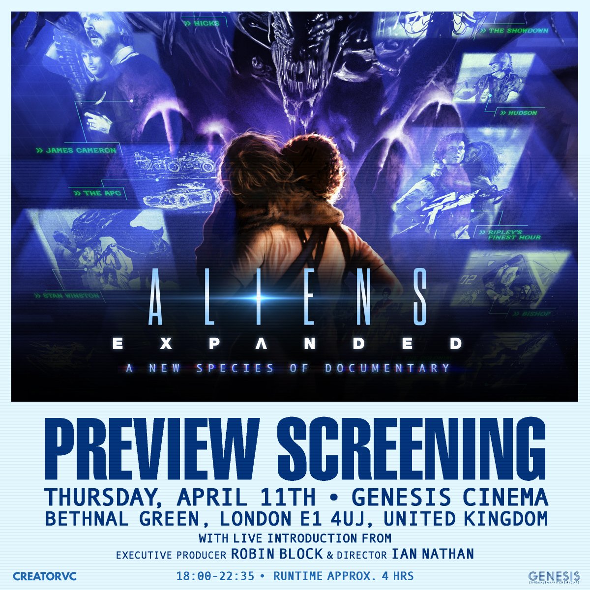 LONDON CALLING! 🇬🇧 Exclusive Preview Screening: 'Aliens Expanded' in London, April 11th. Limited Tickets! bit.ly/43IEXYp #Alien #Aliens #JamesCameron #AvP #SciFi #80s #AliensExpanded