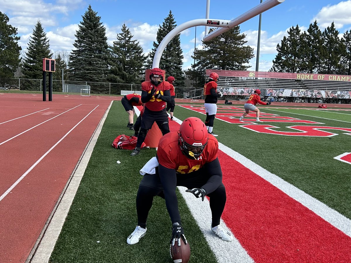 Beautiful day for spring practice in Big Rapids!