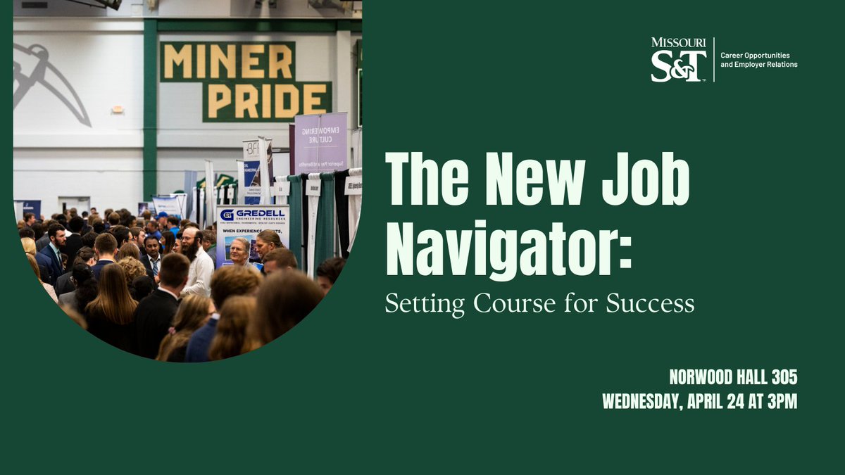 Congrats on your new job! Join us for the New Job Navigator workshop for some tips to make sure you hit the ground running and set the stage for success as we discuss the most common challenges for the workplace & remote working. #HiredMiners