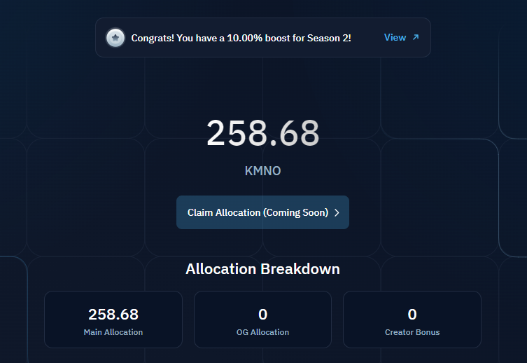 AirdropsBig's tweet photo. Ya se puede apreciar la "allocation" en el #Airdrop de @KaminoFinance Lugar de préstamos, liquidez y apalancamiento de @solana 👇

https://t.co/Mf4g9iRB7E

Escribe en los comentarios, cuántos tokens te han asignado. https://t.co/xtw42zhHs7