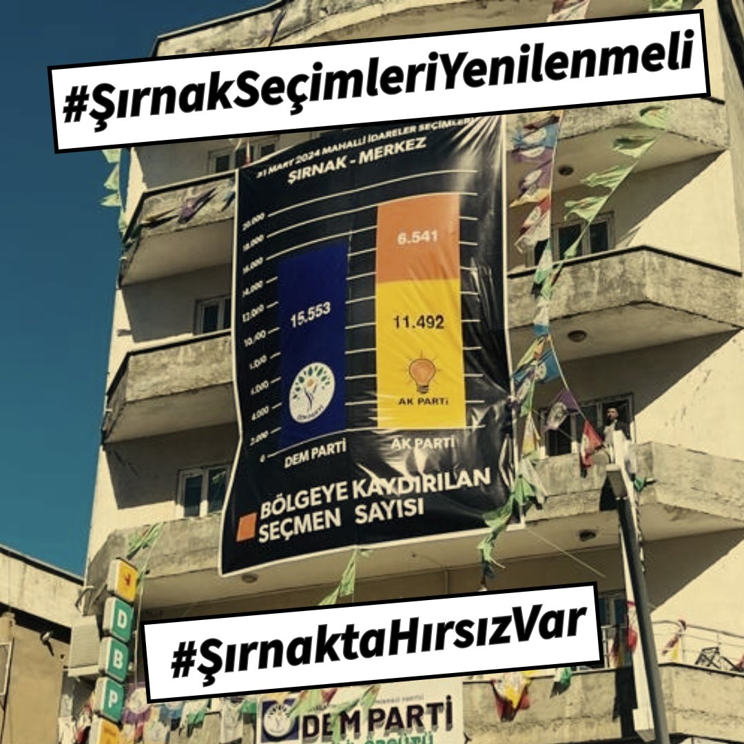 Şırnak’ta halkın iradesi gasp edildi. #ŞırnakSeçimleriYenilenmeli