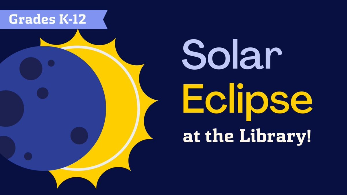 Join @chattlibrary for the solar eclipse on April 8th from 2:30 PM - 3:30 PM! Expect activities, food, & of course, solar eclipse viewing! Eclipse glasses will be provided. For more info, call (423) 643-7733. School & homeschool groups RSVP to libraryprogramming@chattanooga.gov