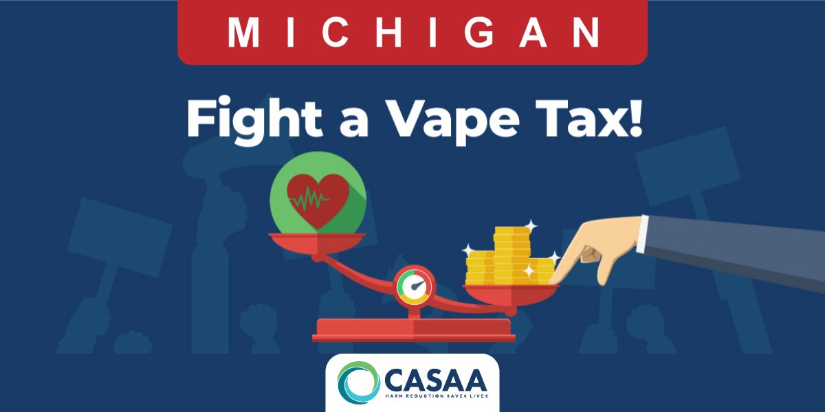 2/2 📢MICHIGAN CALL TO ACTION📢 Along with the possible tax, Michigan manufacturers, retailers and adults who benefit from reduced harm tobacco and #vaping products are also facing a slew of other anti-harm reduction/anti-vaping laws. TAKE ACTION NOW: casaa.org/call-to-action…